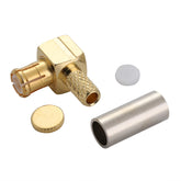 100 pcs MCX Right Angle Male Crimp Connector FOR RG-174, RG-316 & LMR-100 - Precisionrf Electronics