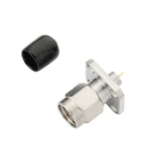 SMA Male 4 hole Bulkhead 0.500'' Square Flange Solder Connector PR551M0202F01 - Precisionrf Electronics