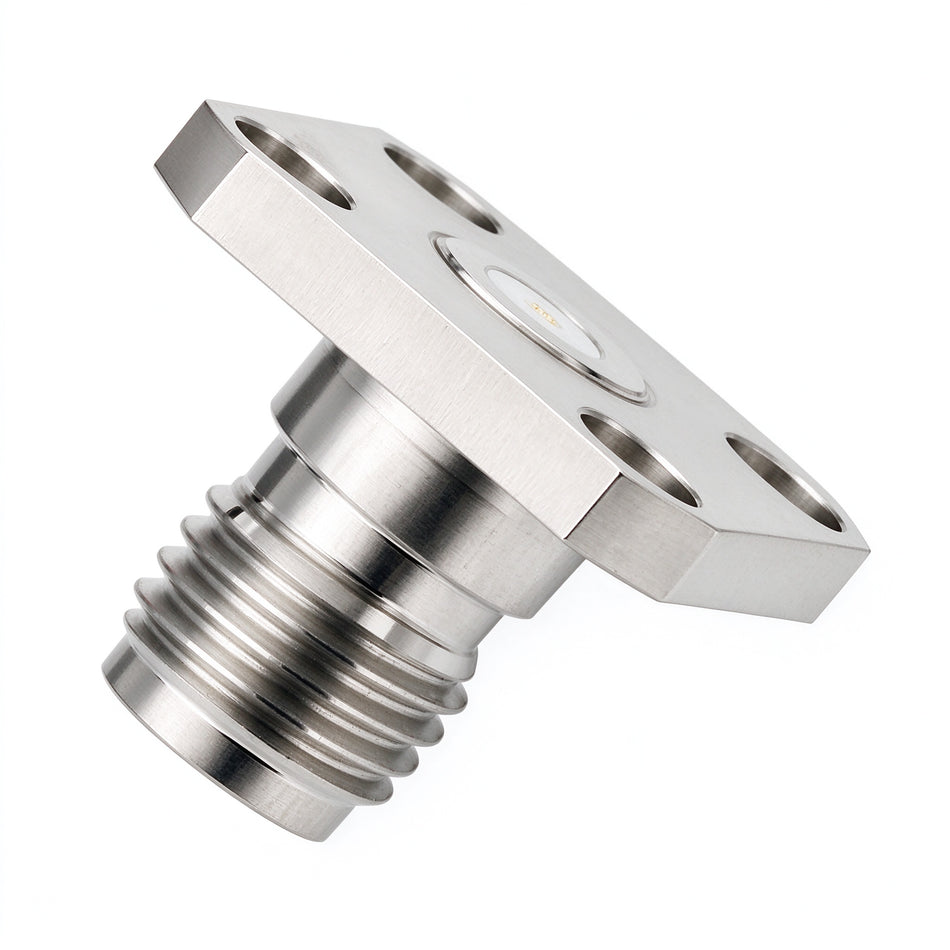 2.4mm Female 4 Holes 0.375" SQ Flange 2.4mm Connector | PR24FS23F02